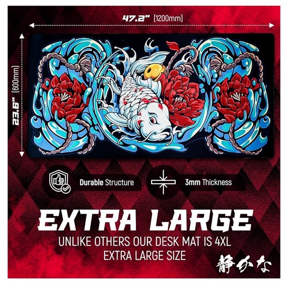 Office desk mat 4XL Xtra Large Extend Japanese Desk Mat 47.2" x 23.6"  Gift NWOT - Picture 4 of 9